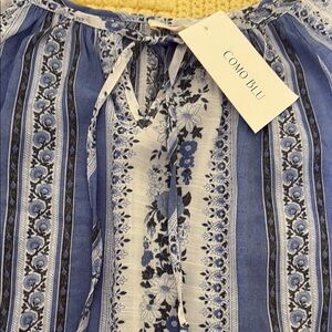 Como Blu Women's Blue Floral Blouse